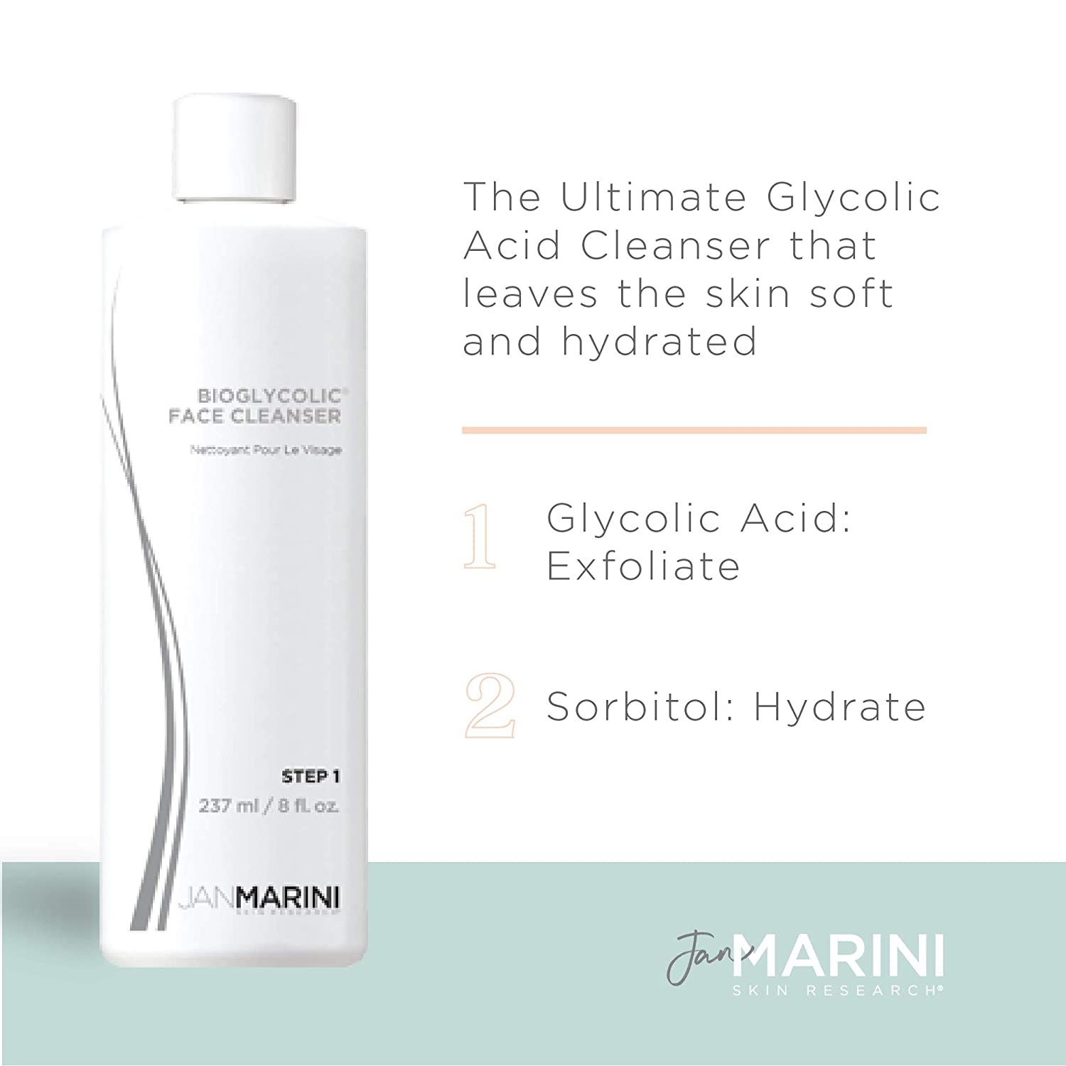 Jan Marini bioglycolic face cleanser Step 1 store new 237 ml -